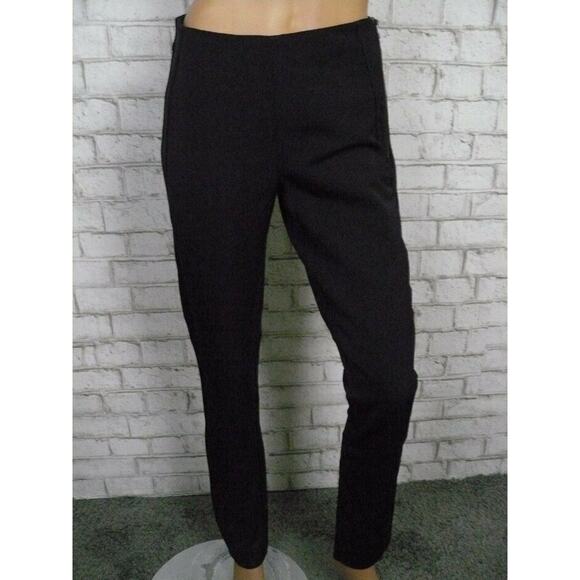 Pink Tartan Pants - $300 Pink Tartan Black Structured Knit Seamed Trouser Pants Split Hem 4 NEW